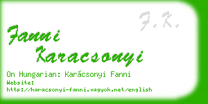 fanni karacsonyi business card