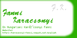 fanni karacsonyi business card